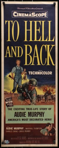 3p0733 TO HELL & BACK insert 1955 Audie Murphy's life story as a kid soldier in World War II!