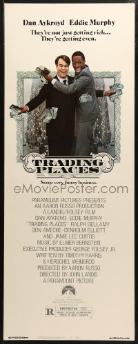3p0738 TRADING PLACES insert 1983 Dan Aykroyd & Eddie Murphy are getting rich & getting even!