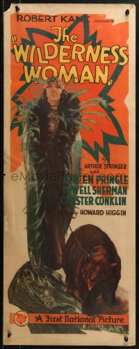 3p0748 WILDERNESS WOMAN insert 1926 fancily dressed sexy Aileen Pringle with pet bear, ultra-rare!