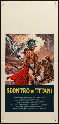 3p0290 CLASH OF THE TITANS Italian locandina 1981 Ray Harryhausen, fantasy art by B. Napoli!