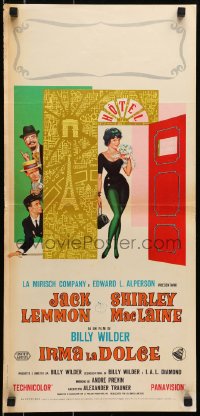 3p0331 IRMA LA DOUCE Italian locandina 1963 Billy Wilder, great art of Shirley MacLaine & Jack Lemmon!