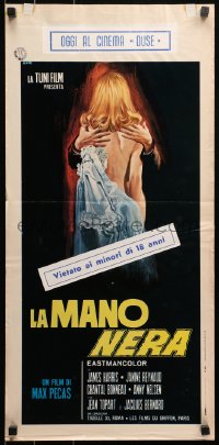 3p0335 LA MAIN NOIRE Italian locandina 1970 Renato Casaro artwork of sexy woman's back!