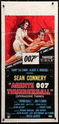 3p0383 THUNDERBALL Italian locandina 1965 art of Sean Connery as James Bond 007 by Ciriello!