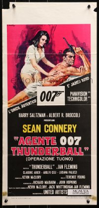 3p0384 THUNDERBALL Italian locandina R1971 art of Sean Connery as James Bond 007 by Ciriello!