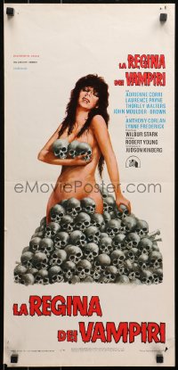 3p0389 VAMPIRE CIRCUS Italian locandina 1973 Spagnoli art of naked girl covered only by skulls!