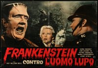 3p0243 FRANKENSTEIN MEETS THE WOLF MAN Italian 19x27 pbusta R1960s close-up of unbilled Bela Lugosi!