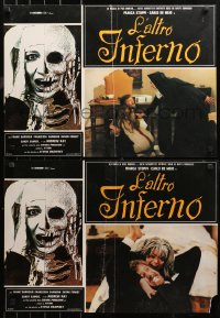 3p0231 GUARDIAN OF HELL group of 2 Italian 18x25 pbustas 1985 L'Altro inferno, horror art & images!