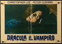 3p0247 HORROR OF DRACULA Italian 18x27 pbusta R1970 Hammer, close-up of vampire Christopher Lee!