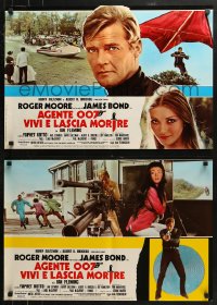 3p0210 LIVE & LET DIE group of 10 Italian 18x26 pbustas 1973 Roger Moore as Bond, sexy Jane Seymour!