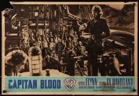 3p0254 CAPTAIN BLOOD Italian 13x19 pbusta R1948 Errol Flynn, Olivia de Havilland, Curtiz classic!