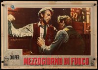 3p0260 HIGH NOON Italian 14x19 pbusta 1952 Gary Cooper was too proud to run, Fred Zinnemann classic!