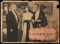 3p0263 INTERMEZZO Italian 14x19 pbusta 1947 Ingrid Bergman between Leslie Howard & Kellaway!