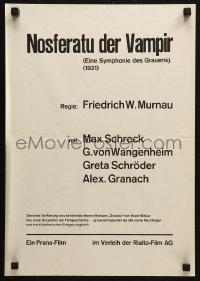 3p0054 NOSFERATU Swiss R1970s F.W. Murnau's Nosferatu, eine Symphonie des Grauens!