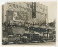 3r0147 CHARLIE CHAN CARRIES ON 8x10 still 1931 theater front showing the movie with 24-sheet!