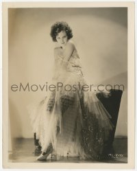 3r0206 DOROTHY JORDAN 8x10.25 still 1920s full-length leaning on chair in bare shuldered dress!