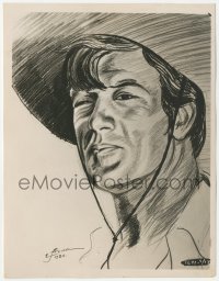 3r0225 FIGHTING CARAVANS 8x10 key book still 1931 great close art of star Gary Cooper by E. Frone!