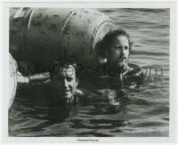 3r0316 JAWS 8.25x10 still 1975 Roy Scheider & Richard Dreyfuss in water at the movie's climax!