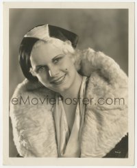 3r0319 JEAN HARLOW deluxe 8x10 still 1931 modeling Tricorne hat & fur by Clarence Sinclair Bull!