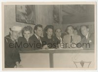 3r0334 JUDY GARLAND signed 5x7 still 1940s smiling at restaurant with five people and a sailor!