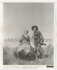 3r0565 TEXANS 8.25x10 still 1938 cowboy Randolph Scott & pretty Joan Bennett walking through field!