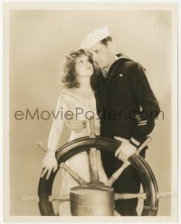 3r0588 TRUE TO THE NAVY 8x10.25 still 1930 Clara Bow & sailor Fredric March at ship's wheel by Richee!