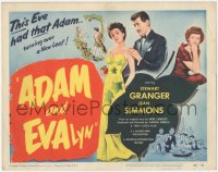 3r0647 ADAM & EVALYN TC 1950 sexy Jean Simmons had Stewart Granger turning over a new leaf!