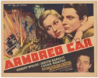 3r0663 ARMORED CAR TC 1937 c/u of Judith Barrett with her arms around Robert Wilcox + Cesar Romero!