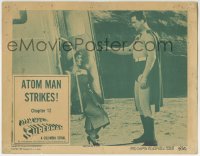 3r0994 ATOM MAN VS SUPERMAN chapter 12 LC 1950 Kirk Alyn in costume by Noel Neill, Atom Man Strikes!