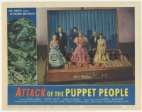 3r0997 ATTACK OF THE PUPPET PEOPLE LC #8 1958 great special fx scene of 6 tiny people in cigar box!