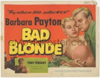 3r0666 BAD BLONDE TC 1953 classic sexy bad girl Barbara Payton, they called me bad... spelled M-E-N!