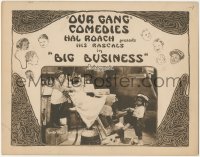 3r1018 BIG BUSINESS LC 1924 barber Joe Cobb & Farina, art of Our Gang kids in border, ultra rare!