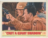 3r1054 CAST A GIANT SHADOW LC #1 1966 great c/u of Kirk Douglas with gun by General John Wayne!
