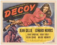 3r0723 DECOY TC 1946 full-length super sexy bad girl Jean Gillie with gun, film noir!