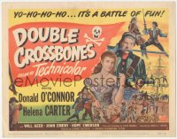 3r0735 DOUBLE CROSSBONES TC 1951 pirate Donald O'Connor, pretty Helena Carter, it's a battle of fun!