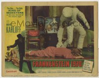 3r1136 FRANKENSTEIN 1970 LC #7 1970 LC #7 1958 c/u of the monster in bandages & unconscious girl on floor!