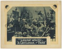 3r1147 GENTLEMAN OF PARIS LC 1927 Adolphe Menjou surrounded by men in hunting lodge w/taxidermy!