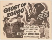 3r0766 GHOST OF ZORRO chapter 11 TC 1949 Clayton Moore, Pamela Blake, Barcroft, Runaway Stagecoach!
