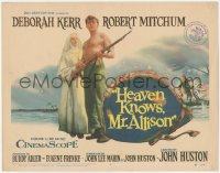 3r0788 HEAVEN KNOWS MR. ALLISON TC 1957 barechested Robert Mitchum & nun Deborah Kerr, John Huston