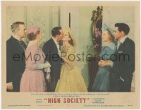3r1177 HIGH SOCIETY LC #7 1956 Grace Kelly kisses Bing Crosby as Frank Sinatra & others watch!