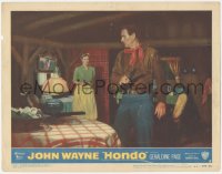 3r1186 HONDO 3D LC #5 1953 c/u of Geraldine Page getting the drop on John Wayne holding gun!