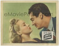 3r1198 I WAKE UP SCREAMING LC 1941 romantic close up of Victor Mature & sexy Betty Grable, Hot Spot!