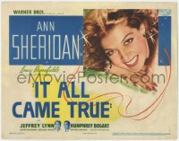 3r0803 IT ALL CAME TRUE TC 1940 super sexy Ann Sheridan over tiny Humphrey Bogart, ultra rare!