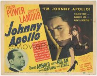 3r0805 JOHNNY APOLLO TC 1940 Tyrone Power is now a mobster, sexy Dorothy Lamour, Edward Arnold