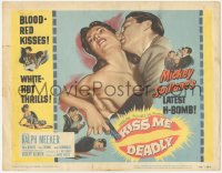 3r0815 KISS ME DEADLY TC 1955 Mickey Spillane, Robert Aldrich, close up of Ralph Meeker & sexy girl!