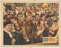 3r1223 LAST OF THE MOHICANS LC 1936 Randolph Scott as Hawkeye standing in front of huge crowd!