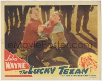 3r1239 LUCKY TEXAN LC #8 R1940s close up of young John Wayne on ground fighting for his life!