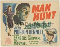 3r0837 MAN HUNT TC 1941 Walter Pidgeon, Joan Bennett, George Sanders, directed by Fritz Lang, rare!