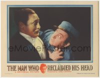 3r1248 MAN WHO RECLAIMED HIS HEAD LC 1934 Lionel Atwill tries to push crazed Claude Rains away!
