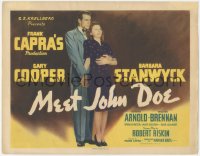 3r0842 MEET JOHN DOE TC R1940s Frank Capra, full-length Gary Cooper & Barbara Stanwyck!