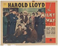 3r1260 MILKY WAY LC 1936 cop & crowd stare at Harold Lloyd after he knocks man to the ground!